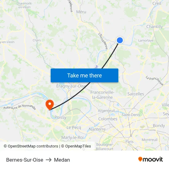 Bernes-Sur-Oise to Medan map