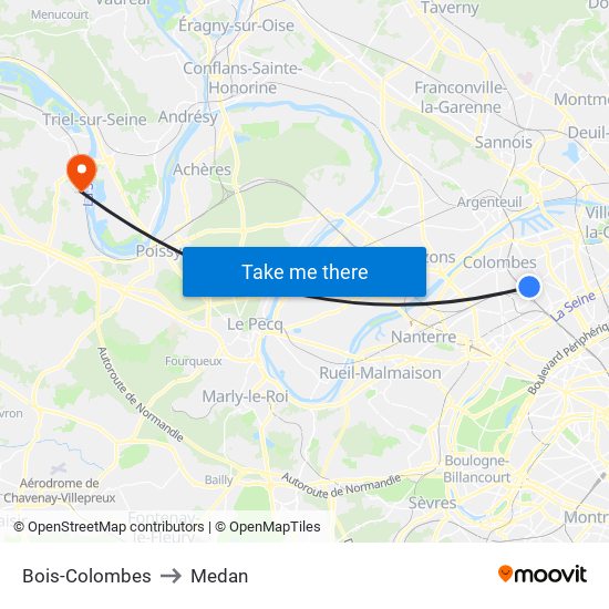 Bois-Colombes to Medan map