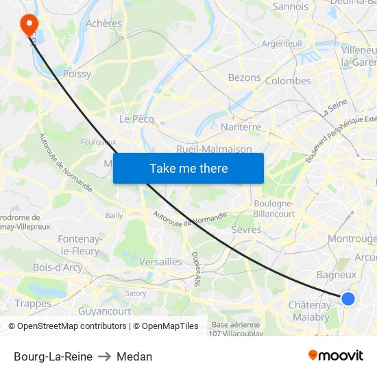 Bourg-La-Reine to Medan map