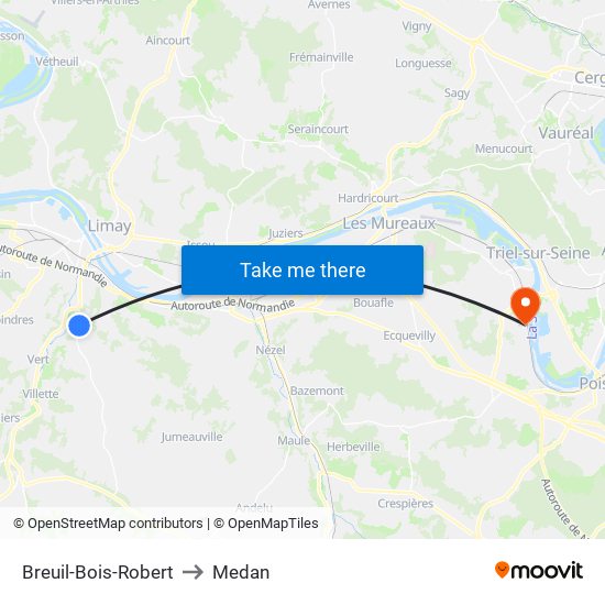 Breuil-Bois-Robert to Medan map