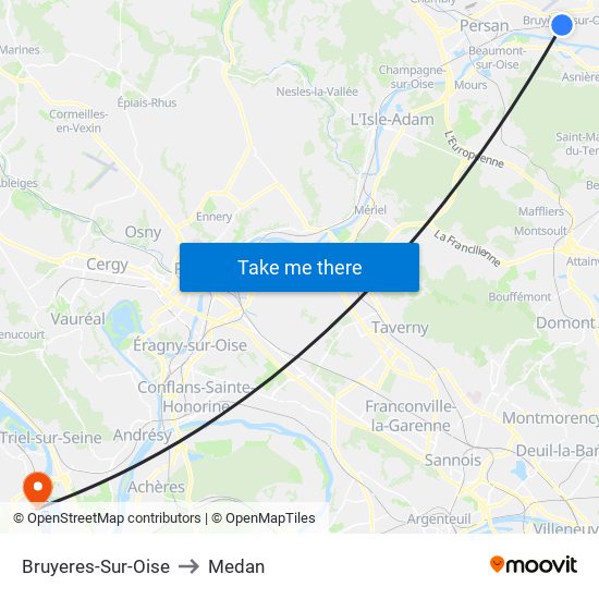 Bruyeres-Sur-Oise to Medan map