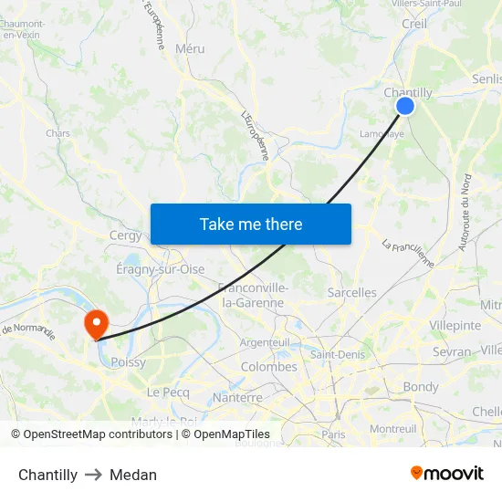 Chantilly to Medan map