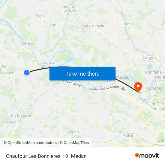 Chaufour-Les-Bonnieres to Medan map