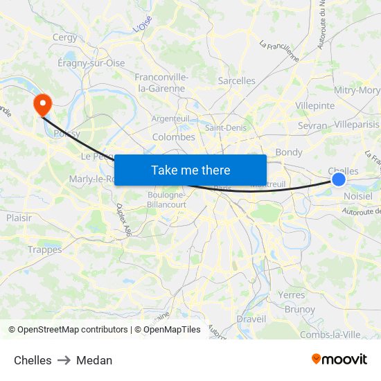 Chelles to Medan map