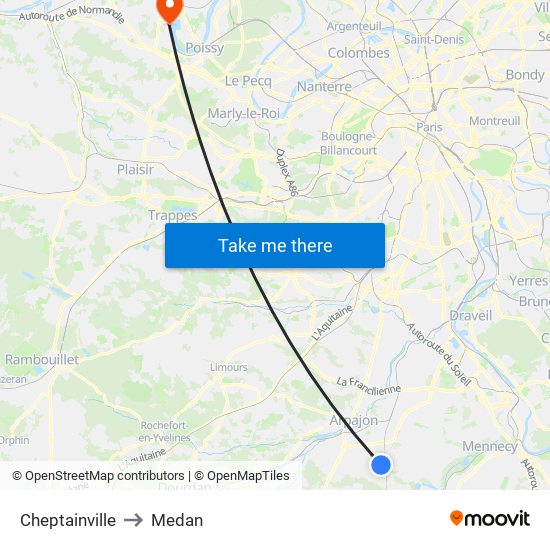 Cheptainville to Medan map