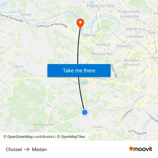 Choisel to Medan map
