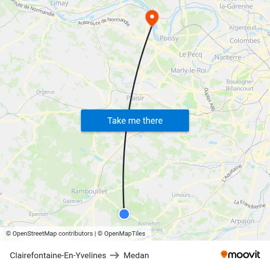 Clairefontaine-En-Yvelines to Medan map