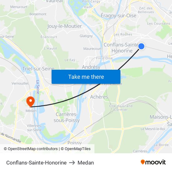 Conflans-Sainte-Honorine to Medan map