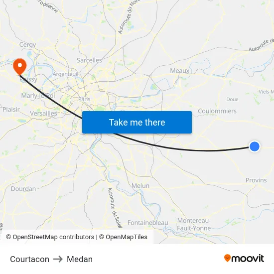 Courtacon to Medan map