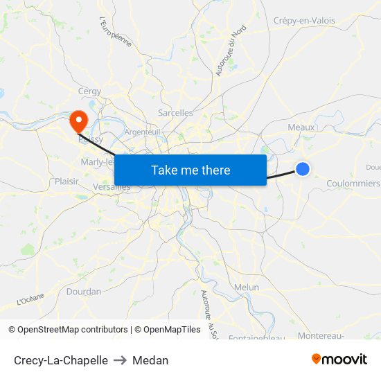 Crecy-La-Chapelle to Medan map