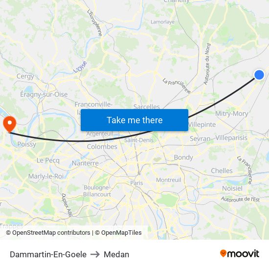 Dammartin-En-Goele to Medan map