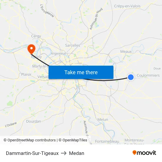 Dammartin-Sur-Tigeaux to Medan map