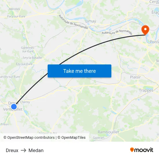 Dreux to Medan map