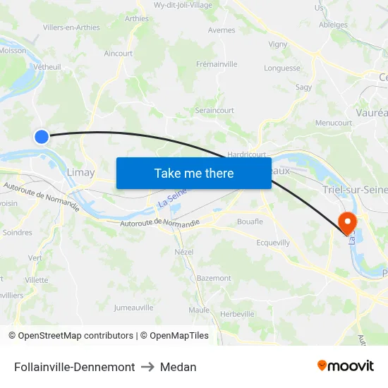 Follainville-Dennemont to Medan map