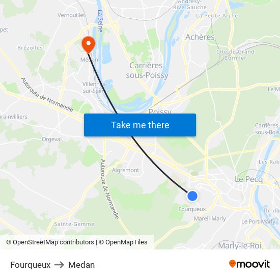 Fourqueux to Medan map