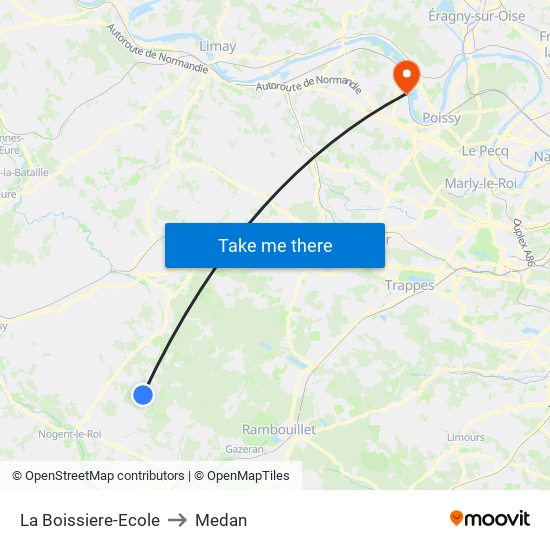 La Boissiere-Ecole to Medan map