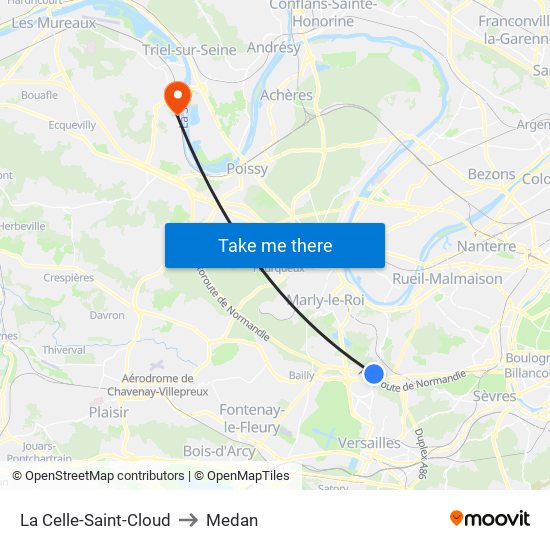 La Celle-Saint-Cloud to Medan map