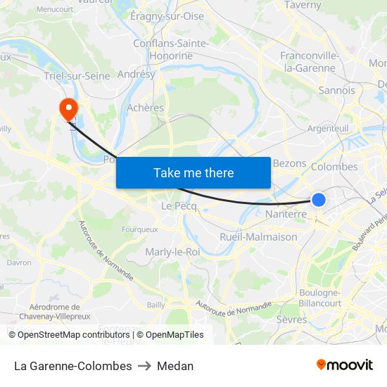 La Garenne-Colombes to Medan map