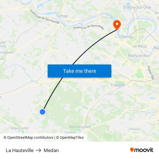 La Hauteville to Medan map