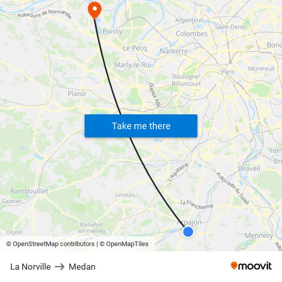 La Norville to Medan map