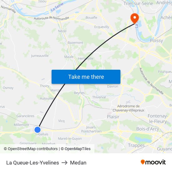 La Queue-Les-Yvelines to Medan map