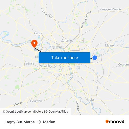 Lagny-Sur-Marne to Medan map