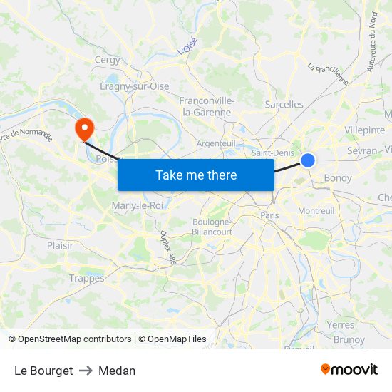Le Bourget to Medan map