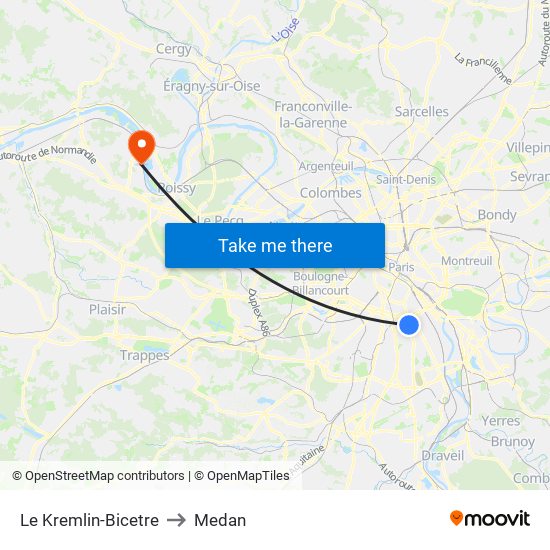 Le Kremlin-Bicetre to Medan map