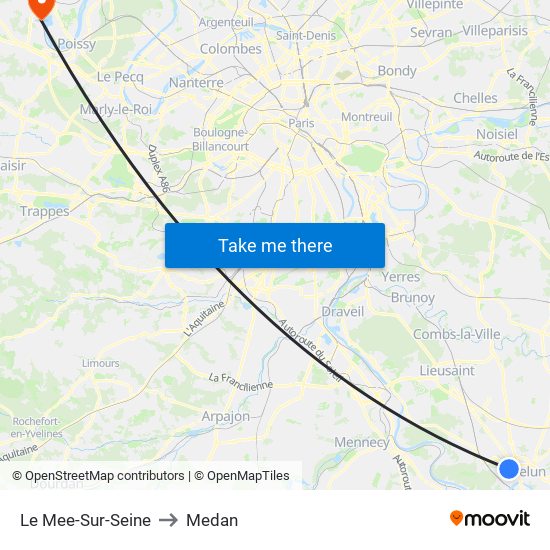 Le Mee-Sur-Seine to Medan map