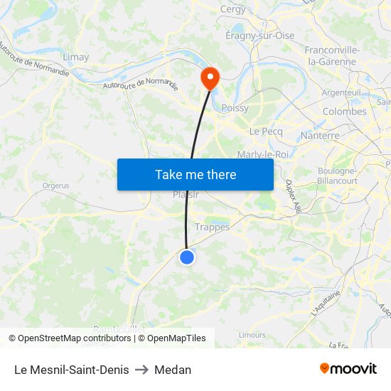 Le Mesnil-Saint-Denis to Medan map