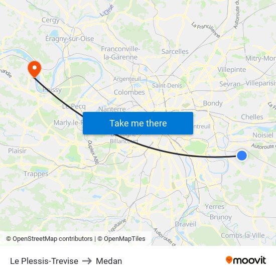 Le Plessis-Trevise to Medan map