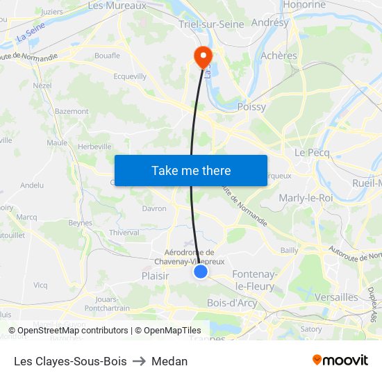 Les Clayes-Sous-Bois to Medan map