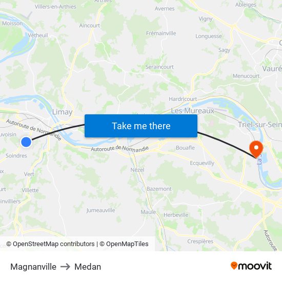 Magnanville to Medan map