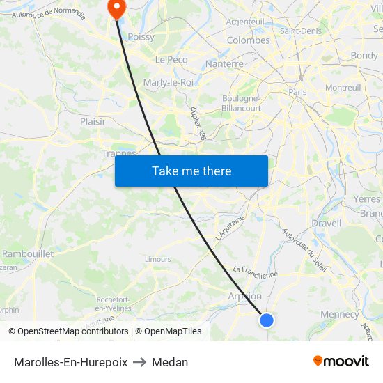 Marolles-En-Hurepoix to Medan map