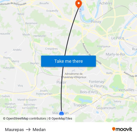 Maurepas to Medan map