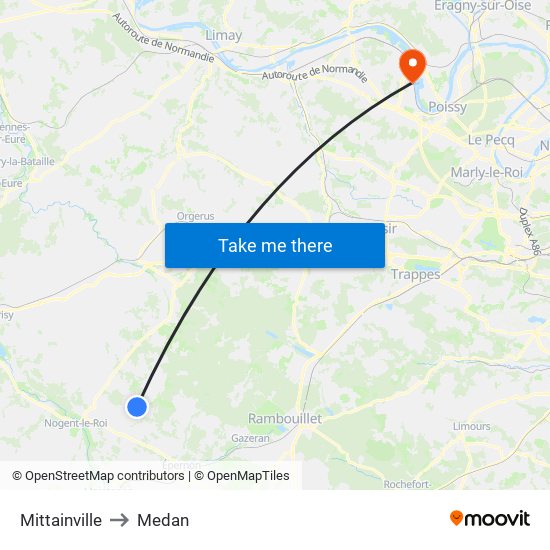 Mittainville to Medan map