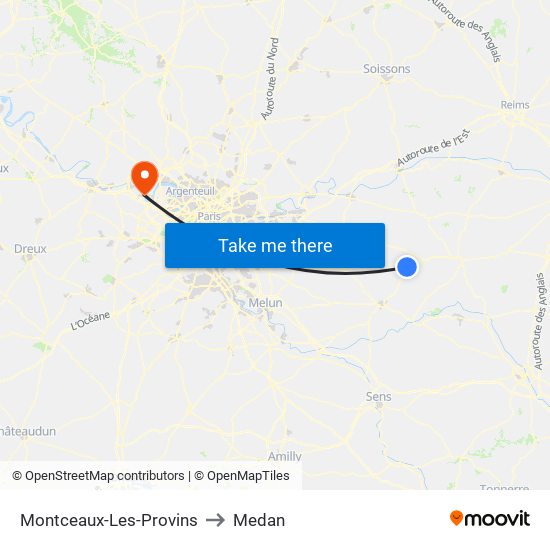 Montceaux-Les-Provins to Medan map