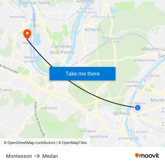 Montesson to Medan map
