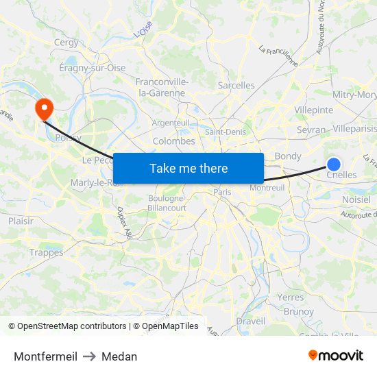 Montfermeil to Medan map