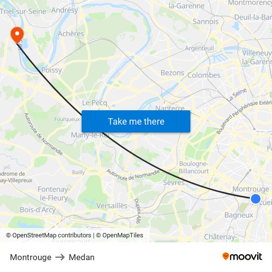 Montrouge to Medan map