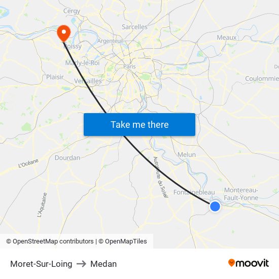 Moret-Sur-Loing to Medan map