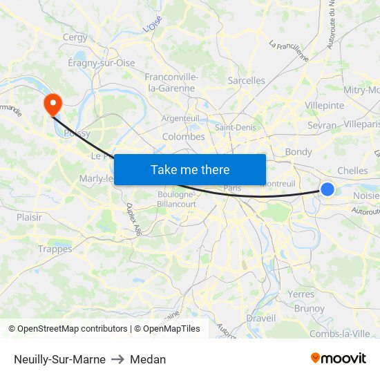 Neuilly-Sur-Marne to Medan map