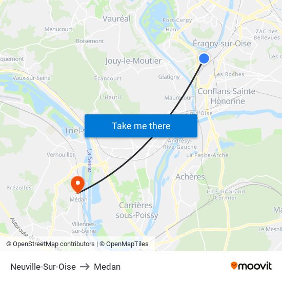 Neuville-Sur-Oise to Medan map