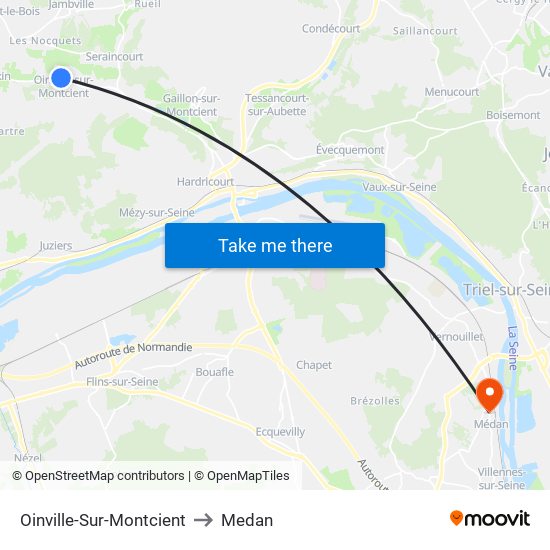 Oinville-Sur-Montcient to Medan map