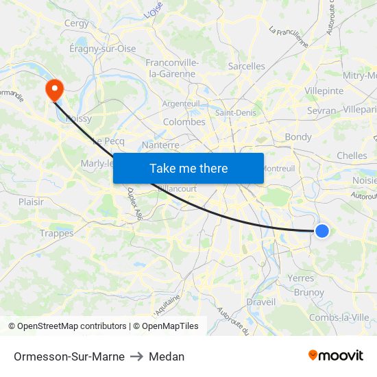 Ormesson-Sur-Marne to Medan map