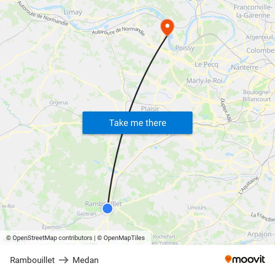 Rambouillet to Medan map