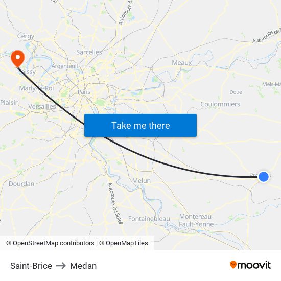 Saint-Brice to Medan map