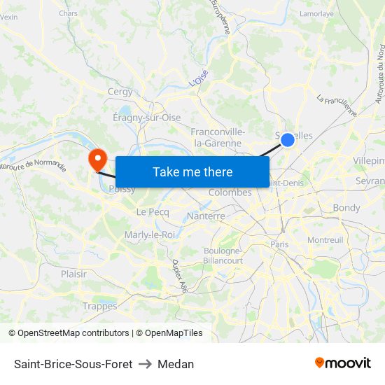 Saint-Brice-Sous-Foret to Medan map