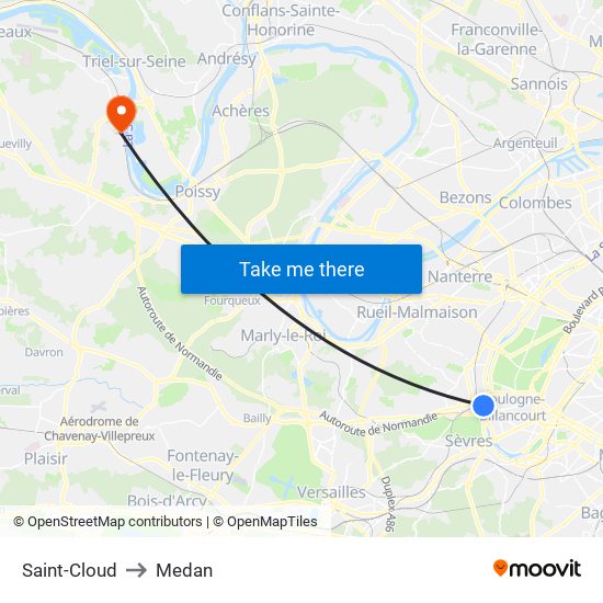 Saint-Cloud to Medan map