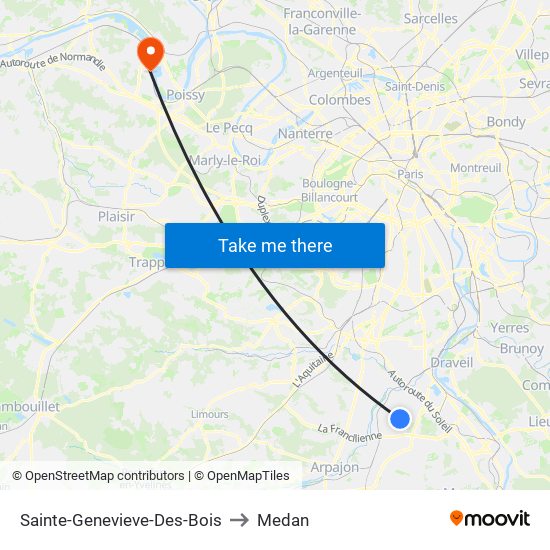 Sainte-Genevieve-Des-Bois to Medan map